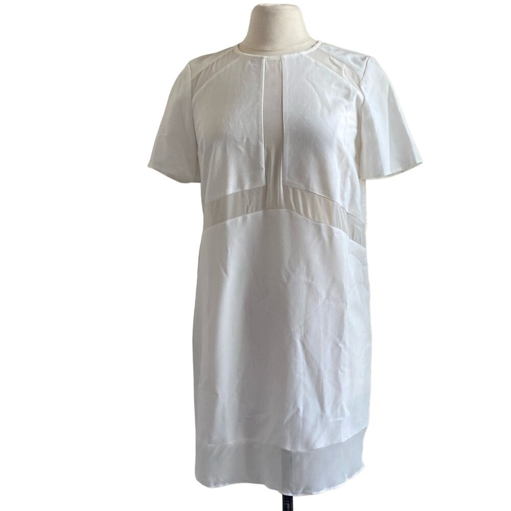 ASOS Dress Womens Sz 6 White Sheer Cut Out Day Party Coastal Chic Beach Spring
